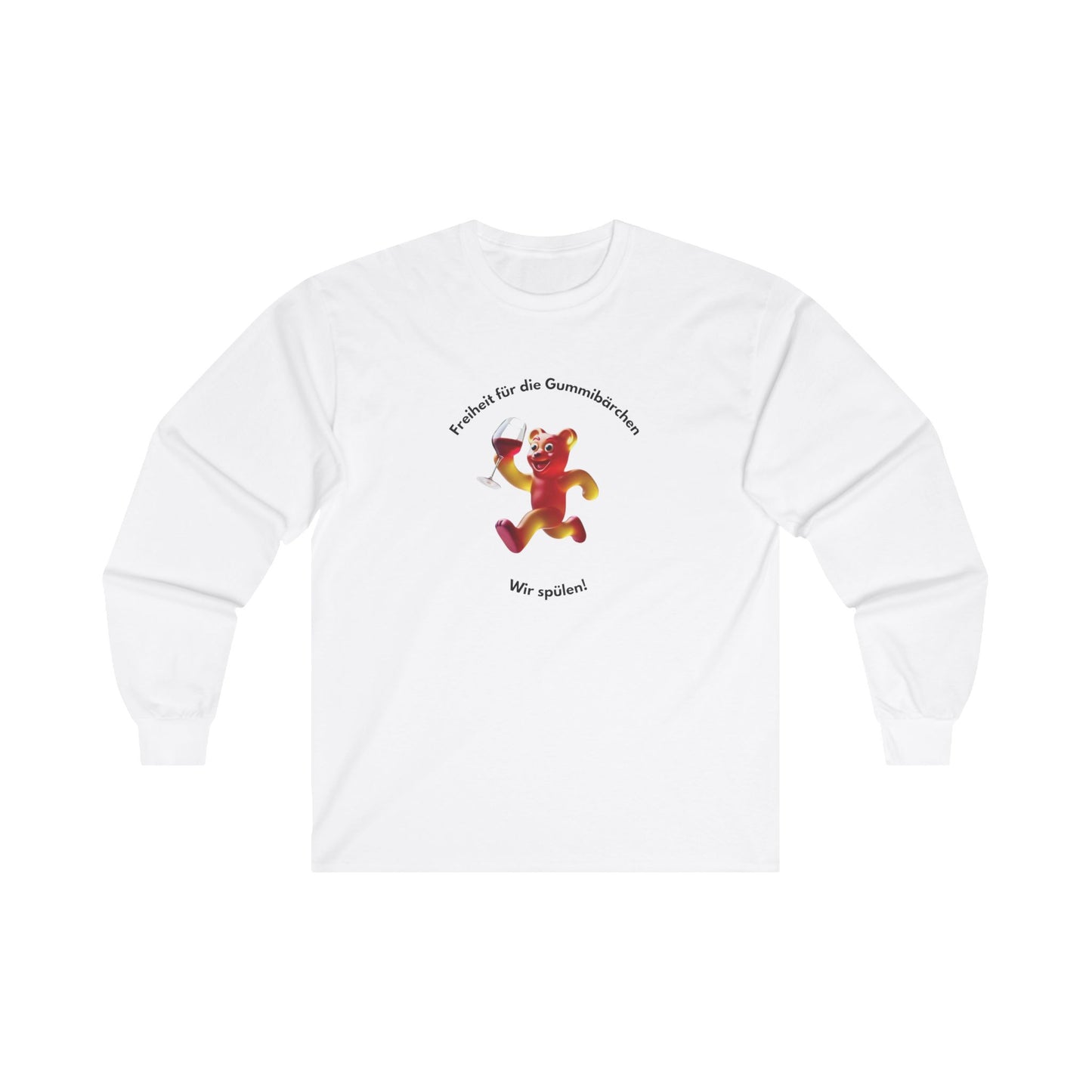 Unisex "Freiheit für die Gummibärchen" Pullover weiß / mittig