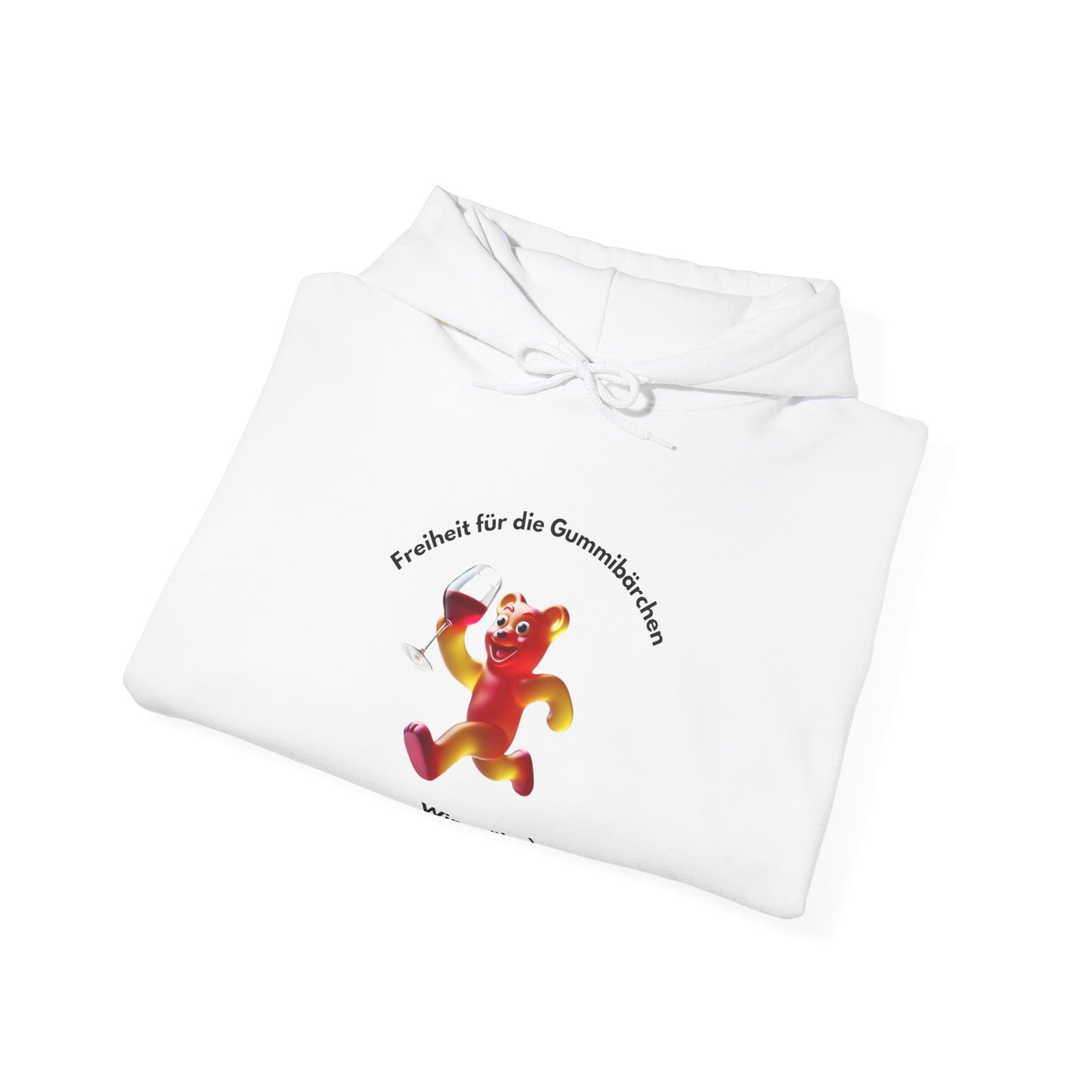 Unisex "Freiheit für die Gummibärchen" Hoodie weiß / mittig