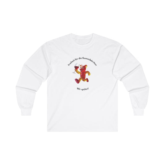 Unisex "Freiheit für die Gummibärchen" Pullover weiß / mittig