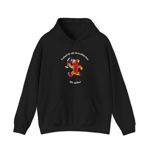 Unisex "Freiheit für die Gummibärchen" Hoodie schwarz / mittig
