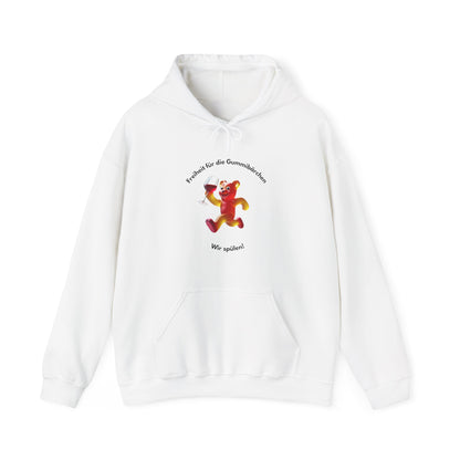Unisex "Freiheit für die Gummibärchen" Hoodie weiß / mittig